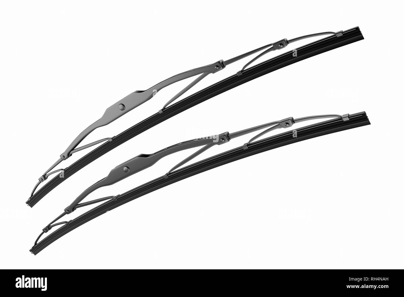 Il rendering 3D. Spazzola tergicristallo per auto. Ricambi auto pezzi per la sicurezza del conducente Foto Stock