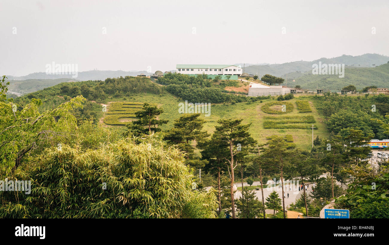 Museo della guerra vicino al confine militare dividendo Corea del Nord e Corea del Sud Foto Stock