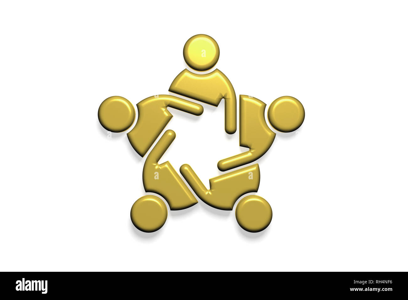 Gruppo di persone in riunione color oro. 3D Render illustrazione Foto Stock Gruppo di persone in riunione color oro. 3D Render illustrazione Foto Stock