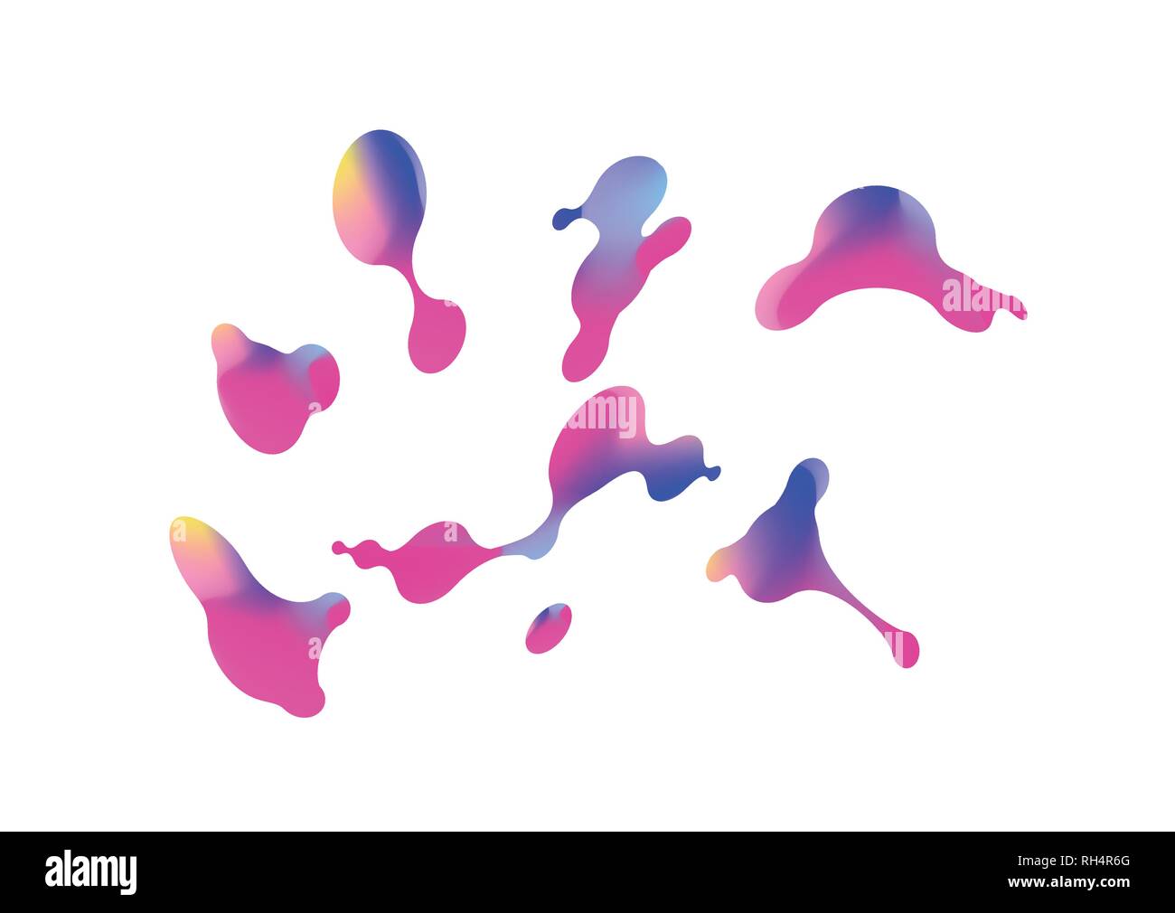 Modello di fluido forme organiche. Abstract liquido forme di gradiente. Set di abstract moderni elementi grafici Illustrazione Vettoriale