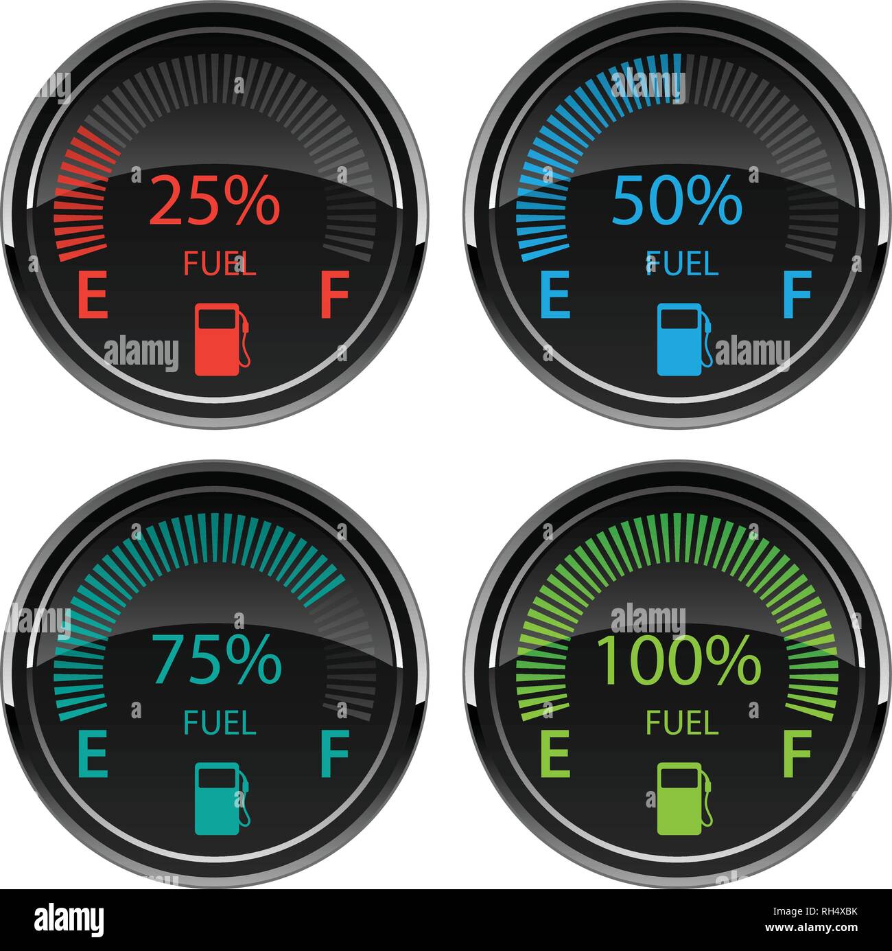 Moderna digitale elettronico Gas auto gli indicatori del livello di  carburante illustrazione vettoriale Immagine e Vettoriale - Alamy