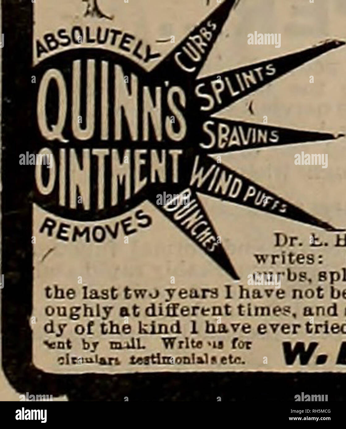 . Allevatore e sportivo. I cavalli. STUDEBAKER BROS. &Amp; CO., della California, mercato e decimo Sts., San Francisco pubblicizzare IN - allevatore e sportivo -"Io balHe vale la pena risparmiare?, perché il commercio oft o vendere a un prezzo intendo un buon cavallo proprio perché egli "va zoppo," "getta un cordolo*1 si sviluppa o qualche altro difetto? Non vi è nulla nel modo di Spavins, cordoli, stecche, Windpufxs o mazzi di fiori che non verrà resa prontamente e in modo permanente per trattamento con OUINN'S ** unguento. Il dott. t. H. Davenpcrt. un eminente medico di Sheridan tnd.*, vrites: ho uf-ed un certo numero di rimedi per thete Foto Stock