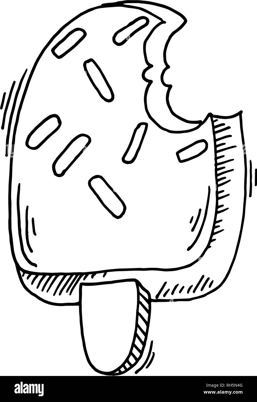 Per lecca-lecca di ghiaccio disegno icona a tema estivo Illustrazione Vettoriale
