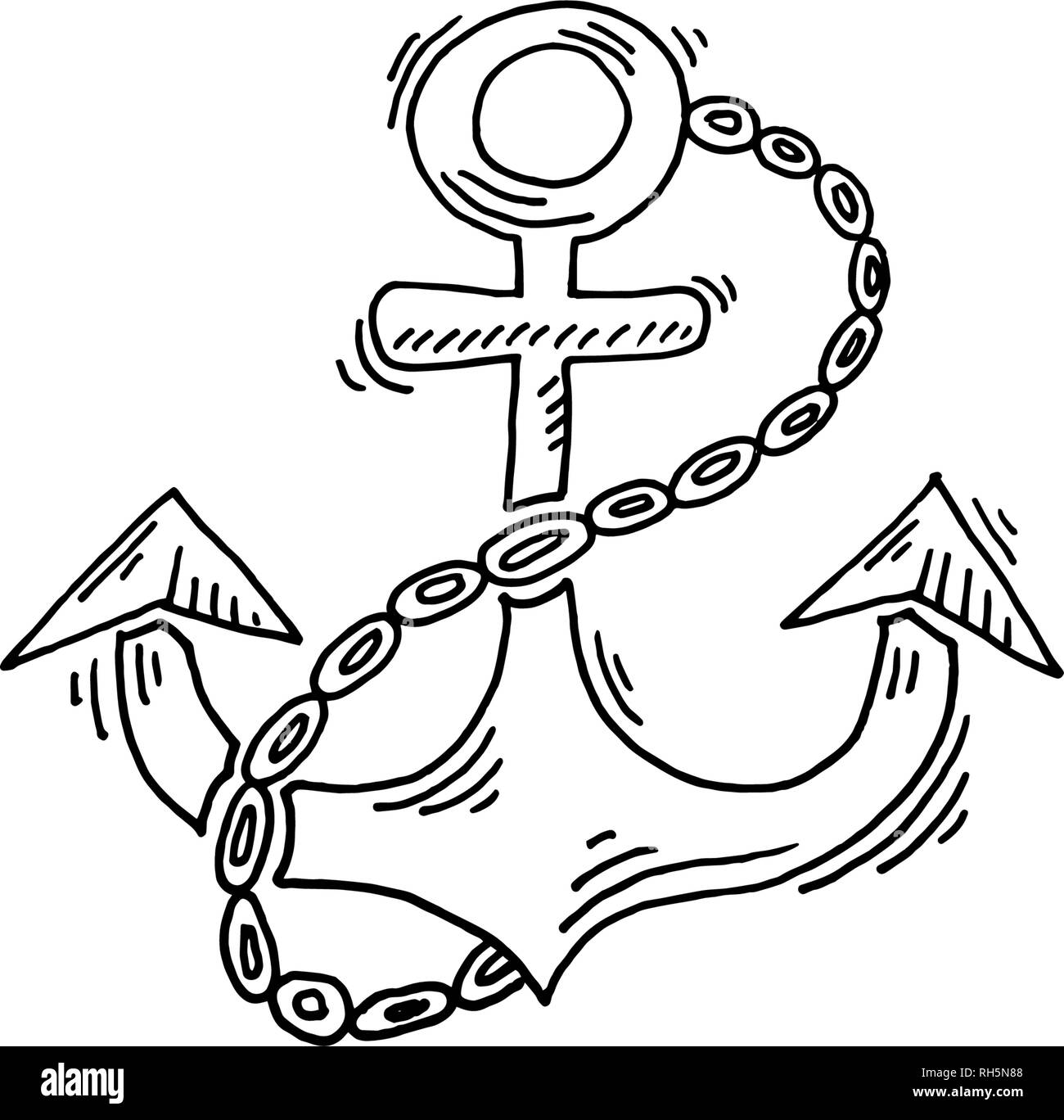 Anchor disegno icona a tema estivo Illustrazione Vettoriale