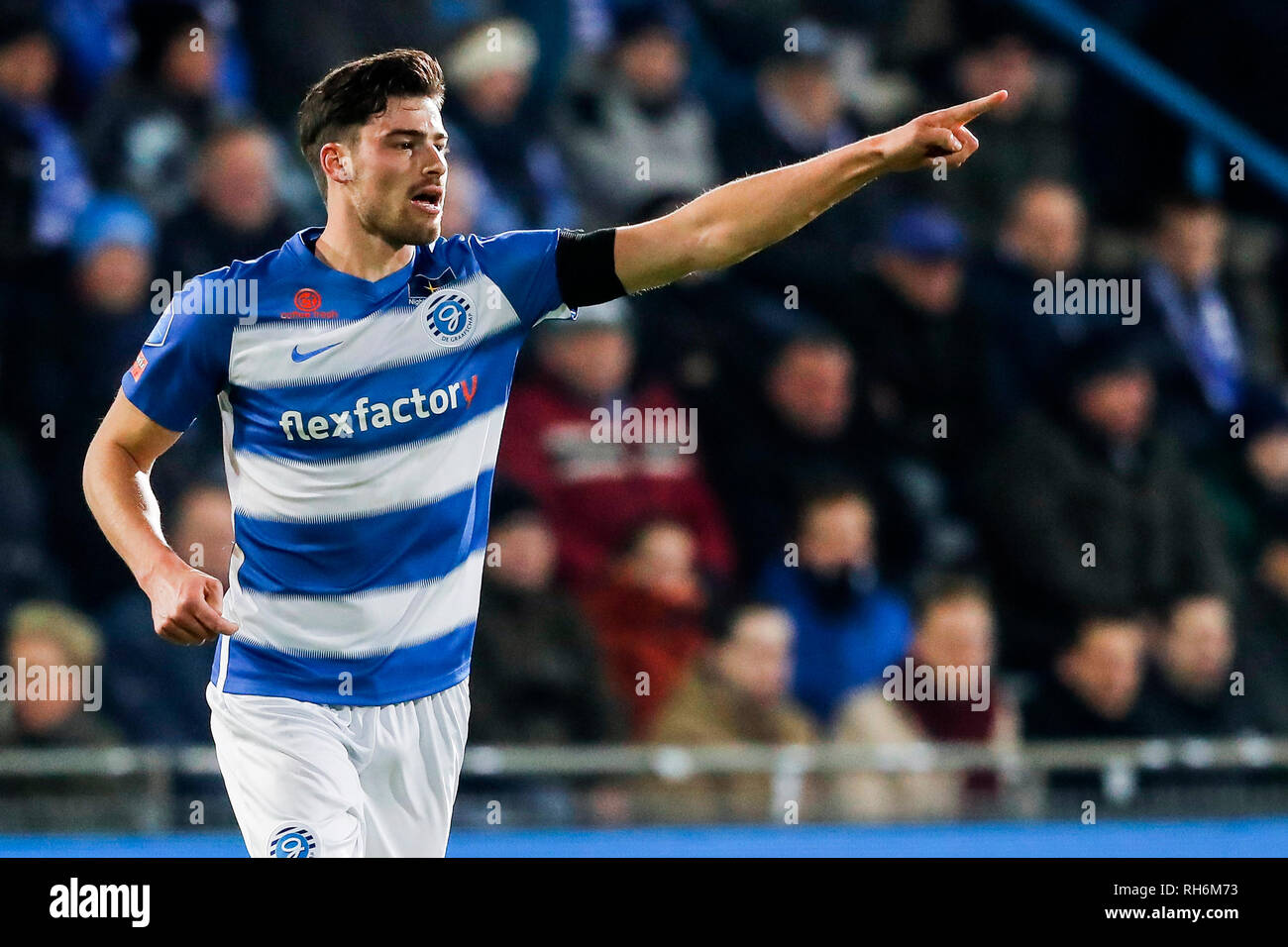 DOETINCHEM, Paesi Bassi, 01-02-2019, football Stadium de Vijverberg, olandese eredivisie, stagione 2018/2019, , durante la partita de Graafschap - NAC, de Graafschap player Ted van de Pavert Foto Stock