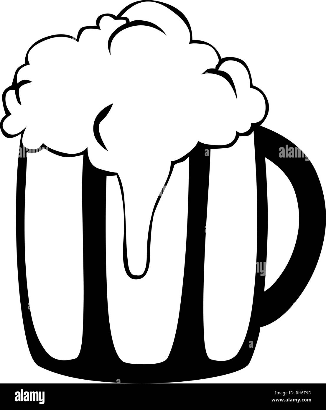 Icona di birra vettore isolato su bianco Illustrazione Vettoriale