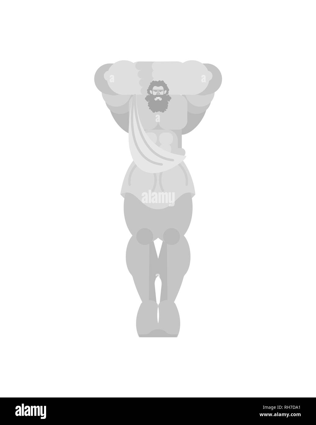 Atlant statua colonna nella costruzione in forma di figura maschile. Il Greco antico supporto del tetto Illustrazione Vettoriale