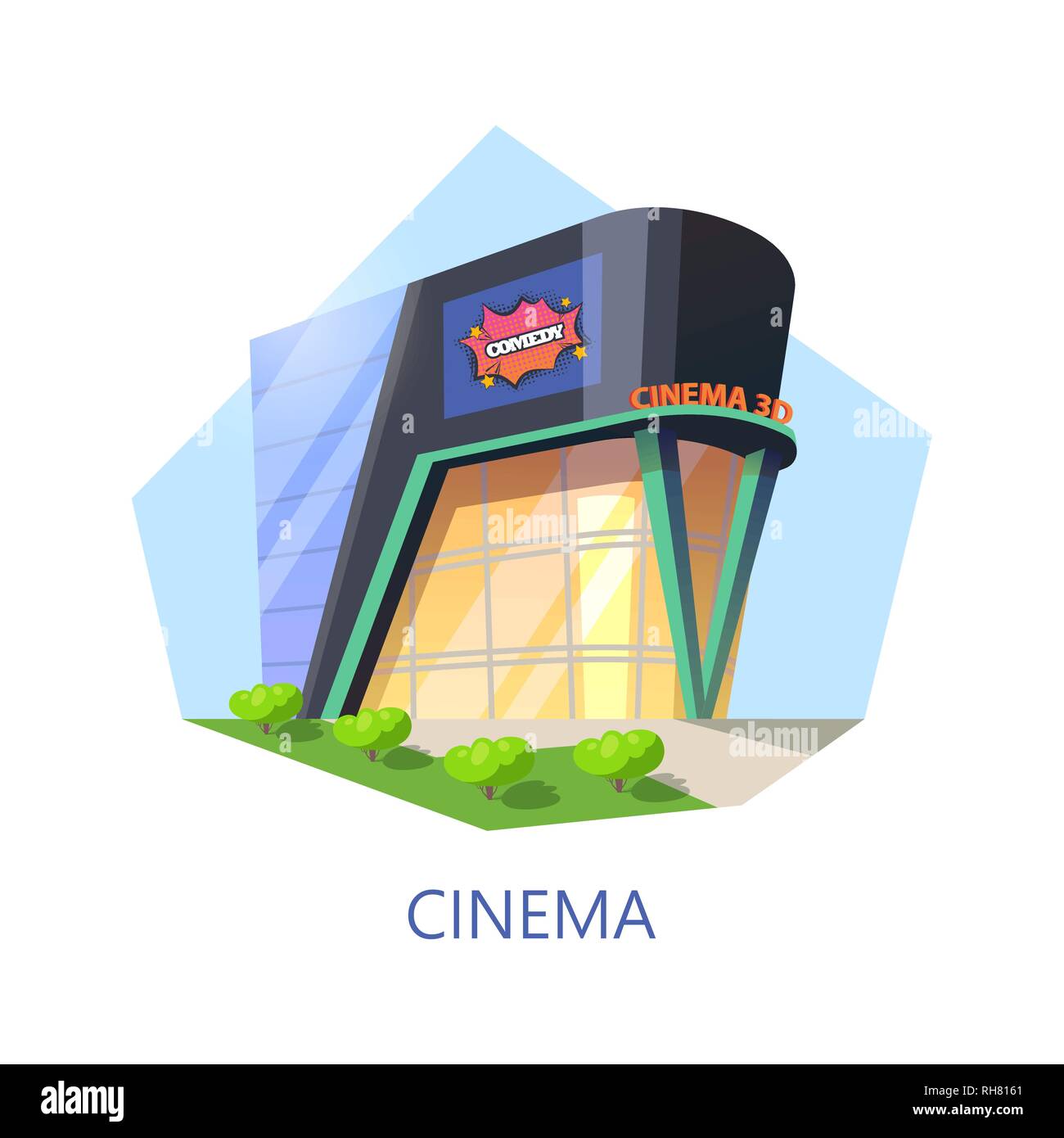 Cinema per la visione di film e film Illustrazione Vettoriale