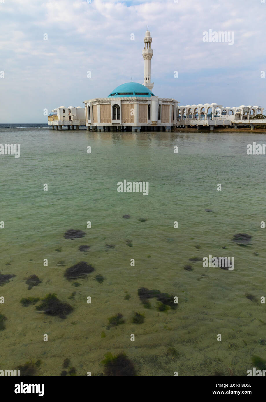 La moschea flottante o masjid Bibi Fatima, Mecca provincia, Jeddah, Arabia Saudita Foto Stock