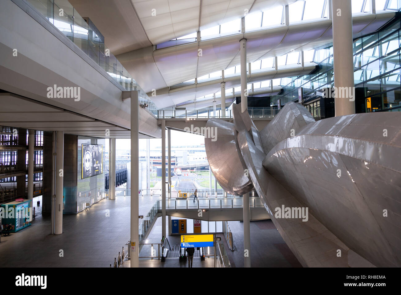 Londra, Inghilterra - 19 gennaio 2019. Il livello di arrivo all'Aeroporto di Londra Heathrow di Londra Inghilterra. Foto Stock