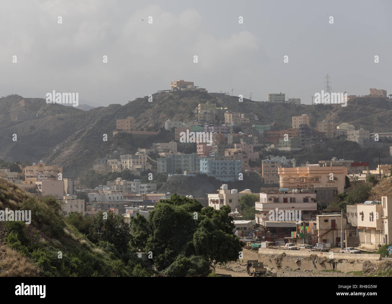 Cityscape, Jizan Provincia, Addayer, Arabia Saudita Foto Stock