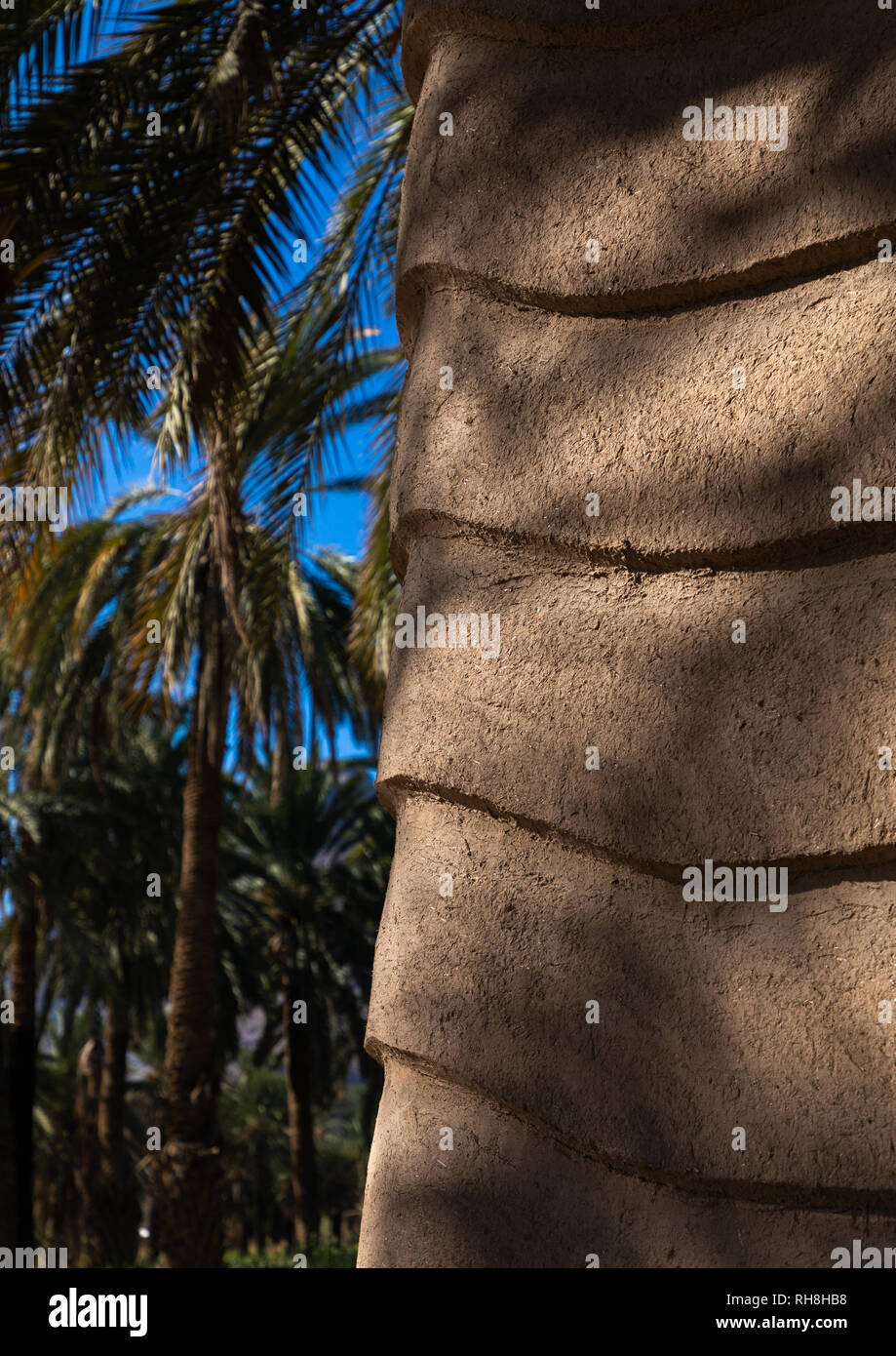 Tradizionale casa di fango parete, Najran provincia Najran, Arabia Saudita Foto Stock