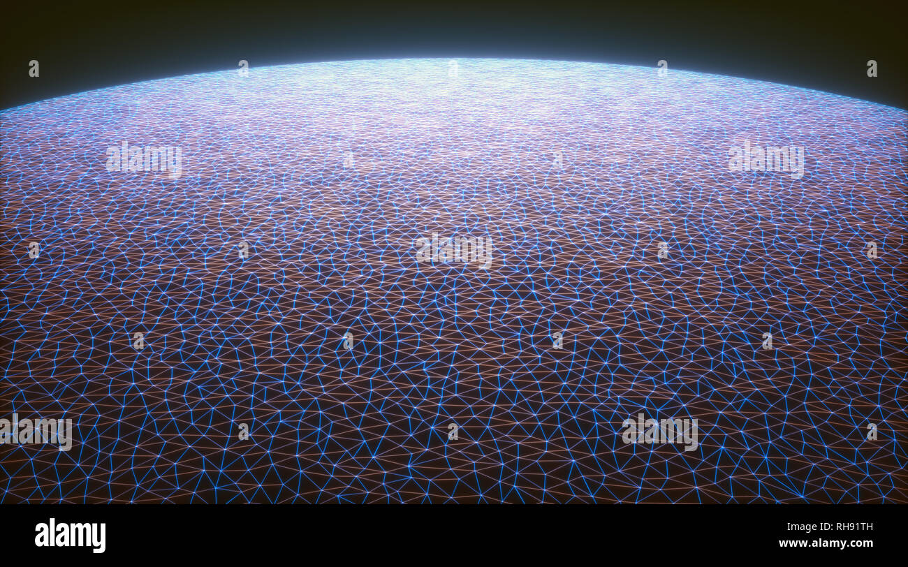 Concetto di immagine della scienza e della tecnologia. Sfondo astratto di global connection, rete lo scambio di dati tra tecnologia computer multimediale, tablet e Foto Stock