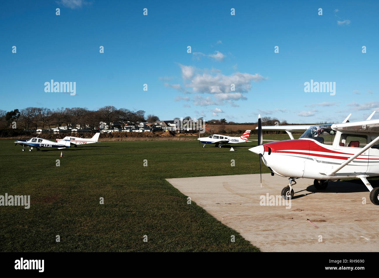 Isola di Wight aeroporto, Sandown, Isle of Wight, Inghilterra, Regno Unito. Foto Stock