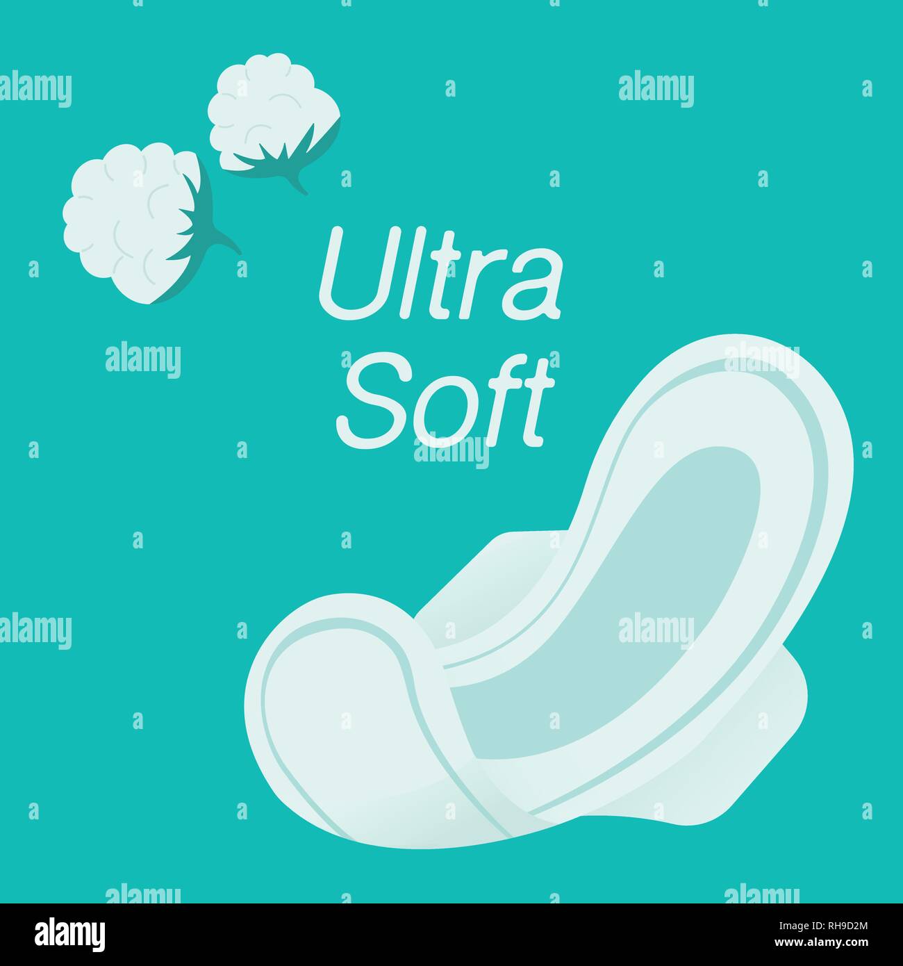 Illustrazione Vettoriale di giorni femmina, mestruazioni, pad. Su uno sfondo blu Illustrazione Vettoriale