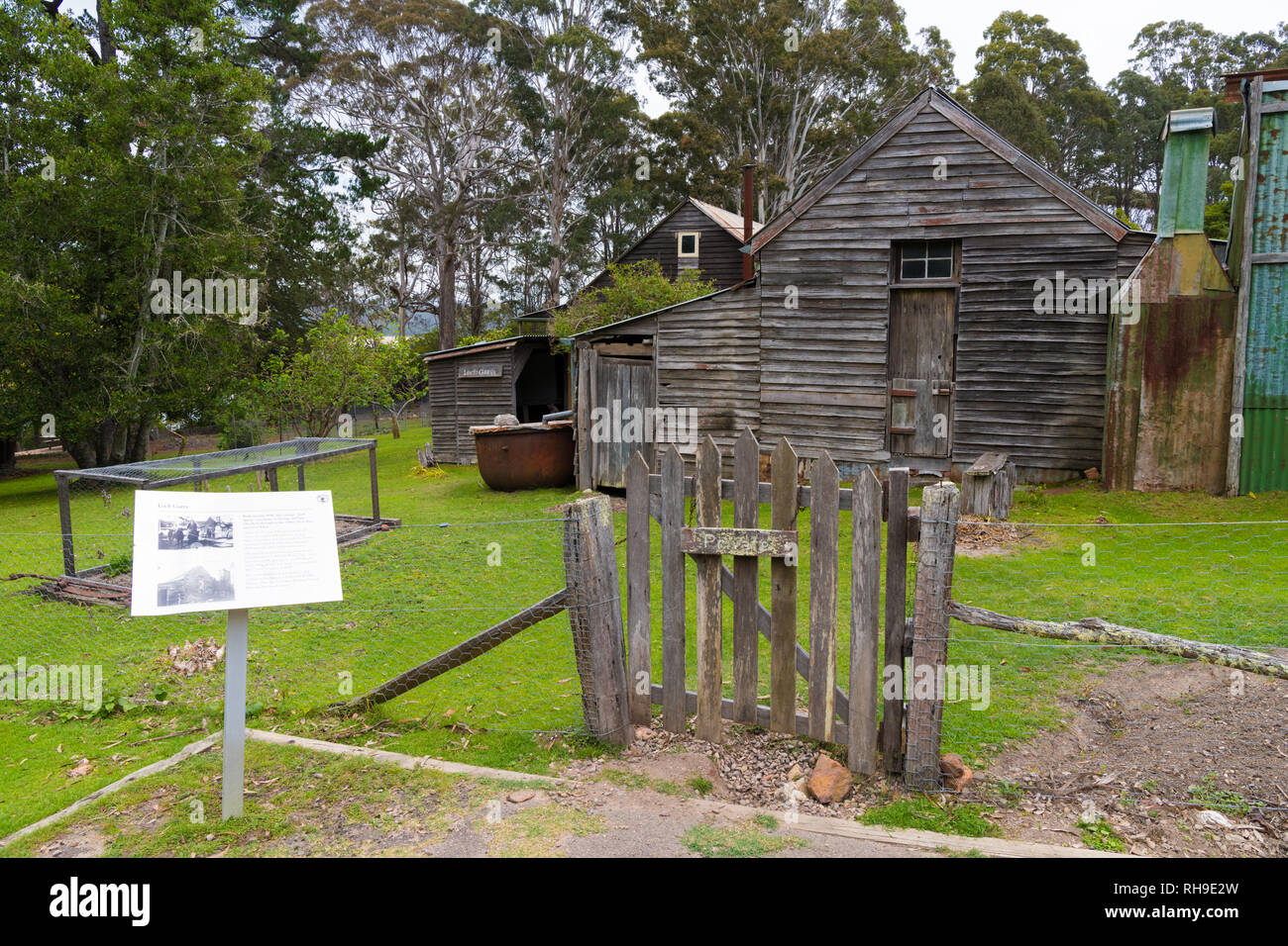 Davidson Stazione Baleniera, NSW, Australia-December 31, 2018: vista su Davidson Stazione Baleniera Historic Site, un patrimonio-elencati Ex stazione baleniera Foto Stock