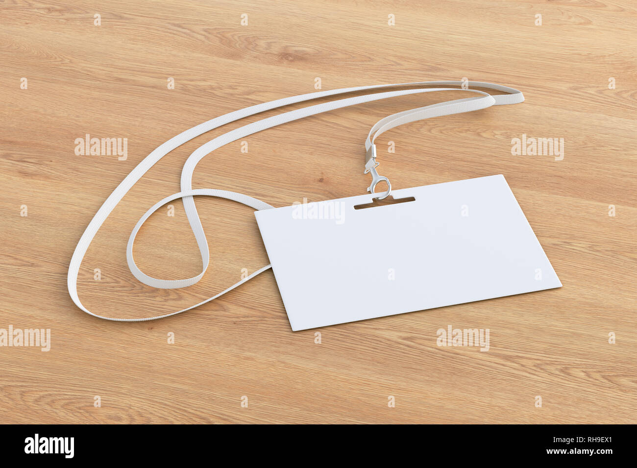 Carta d'identità vuota su sfondo in legno Foto Stock