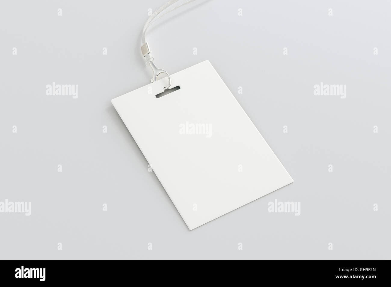 Blank identità ID card su sfondo bianco. 3d illustrazione Foto Stock