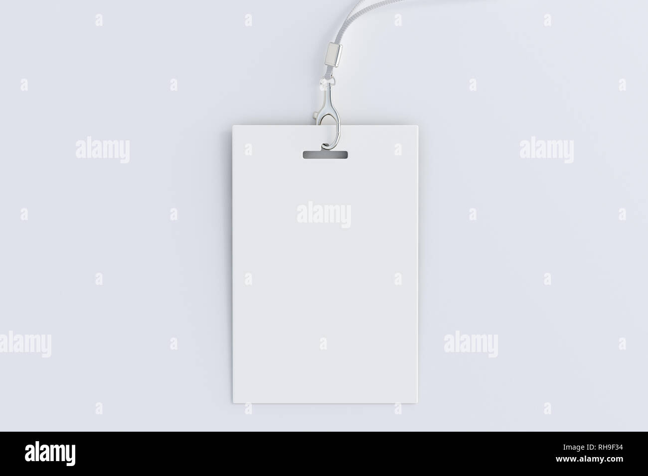 Blank identità ID card su sfondo bianco. 3d illustrazione Foto Stock