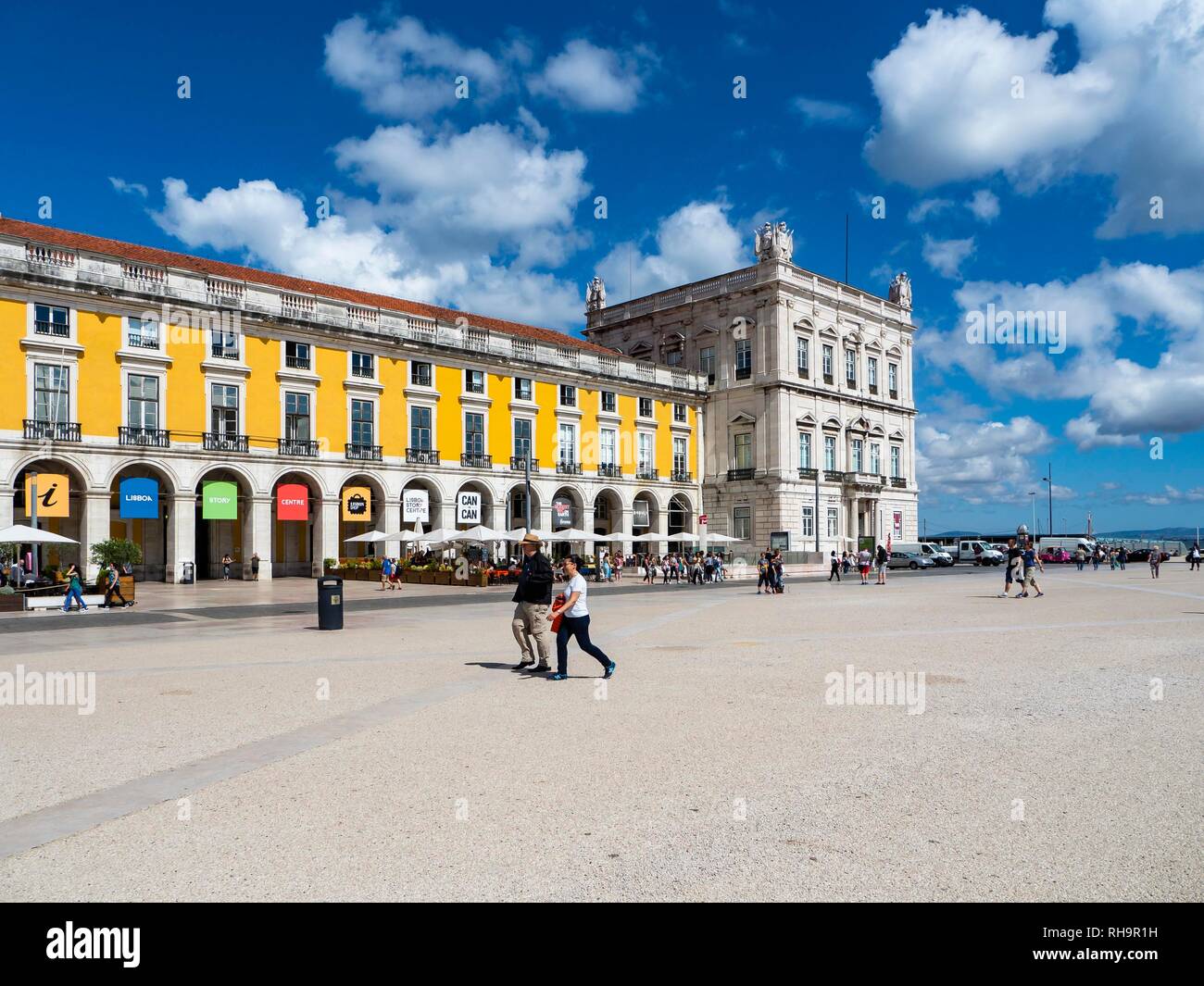 Luogo di commercio, Praça do Comercio, Baixa, Lisbona, Portogallo Foto Stock