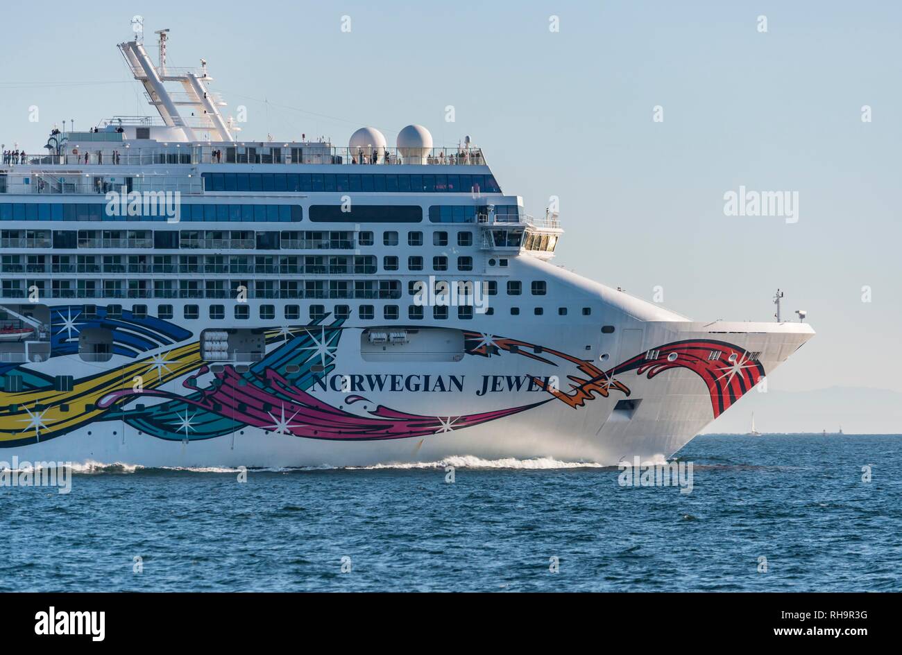 La nave di crociera, norvegese Gioiello sul mare, vicino a Vancouver, British Columbia, Canada Foto Stock