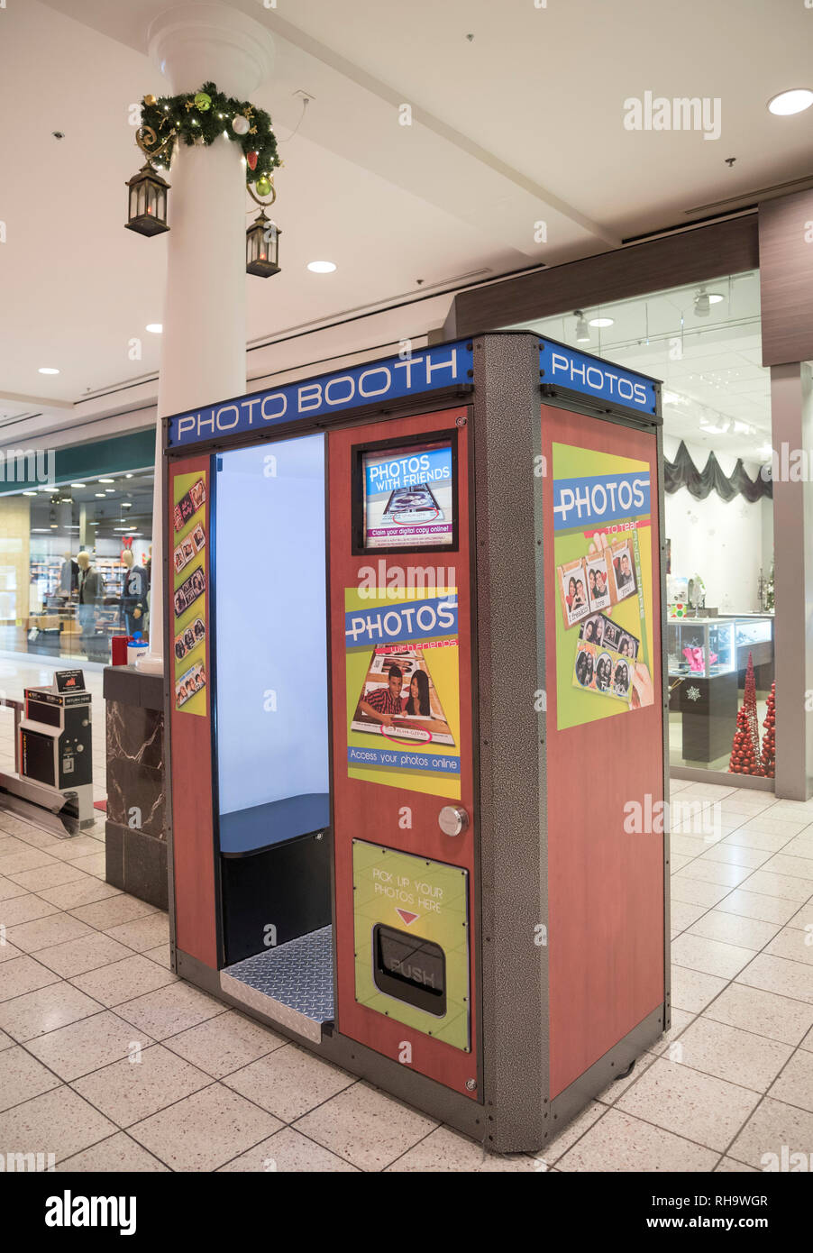 Photo Booth a shopping mall in Florida. Foto Stock