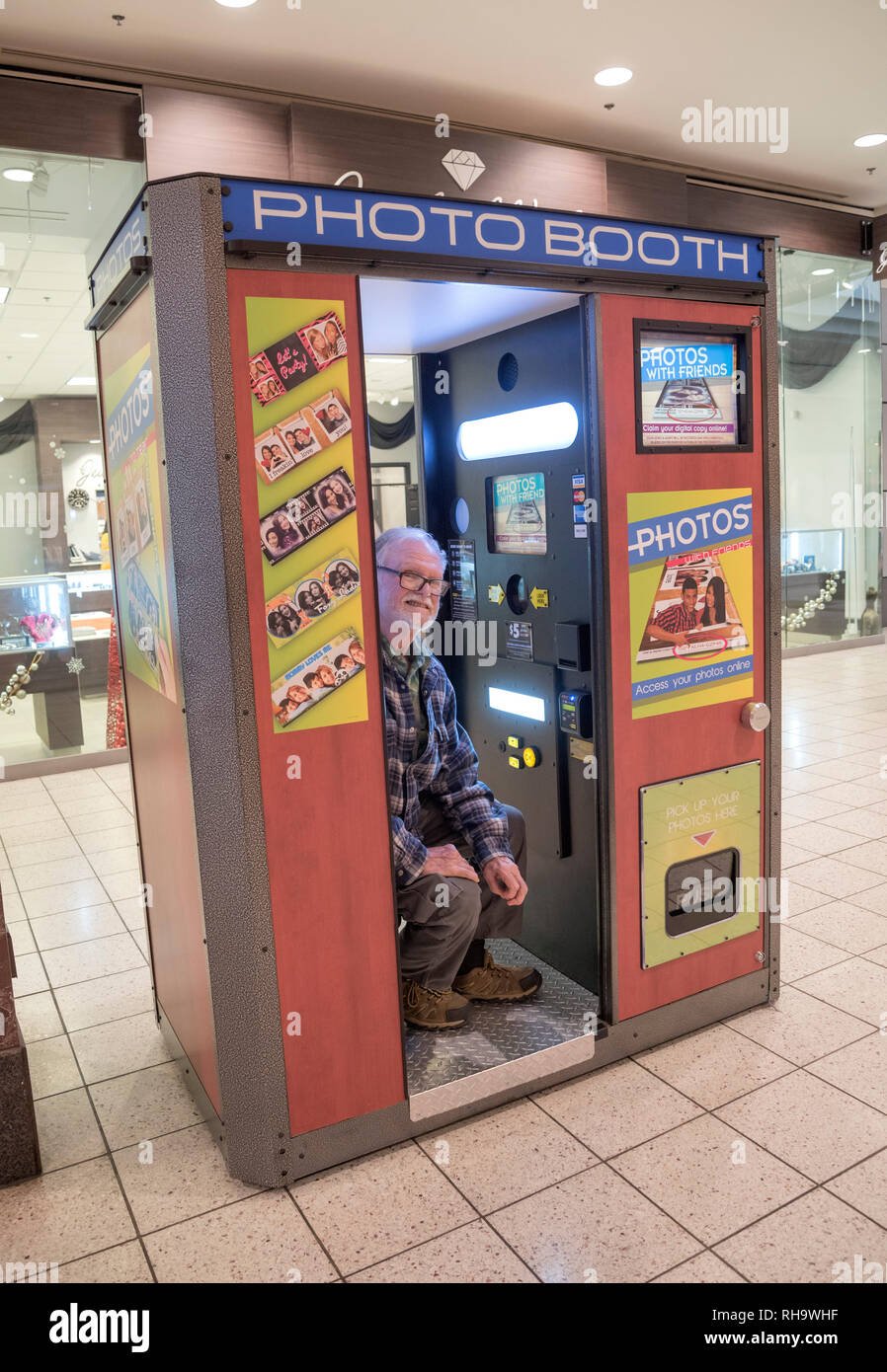 Photo Booth a shopping mall in Florida. Foto Stock