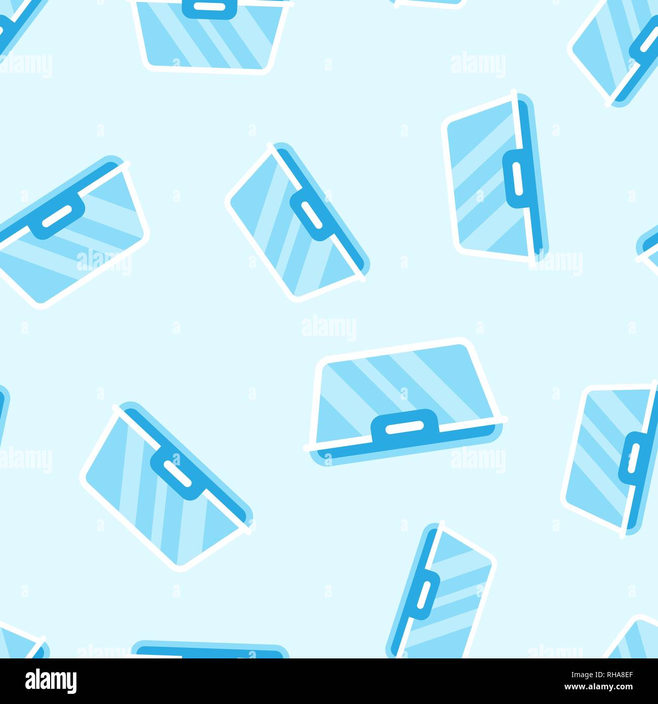 Contenitore per alimenti icona pattern seamless sfondo. Recipiente da cucina illustrazione vettoriale. Contenitore in plastica box modello di simbolo. Illustrazione Vettoriale