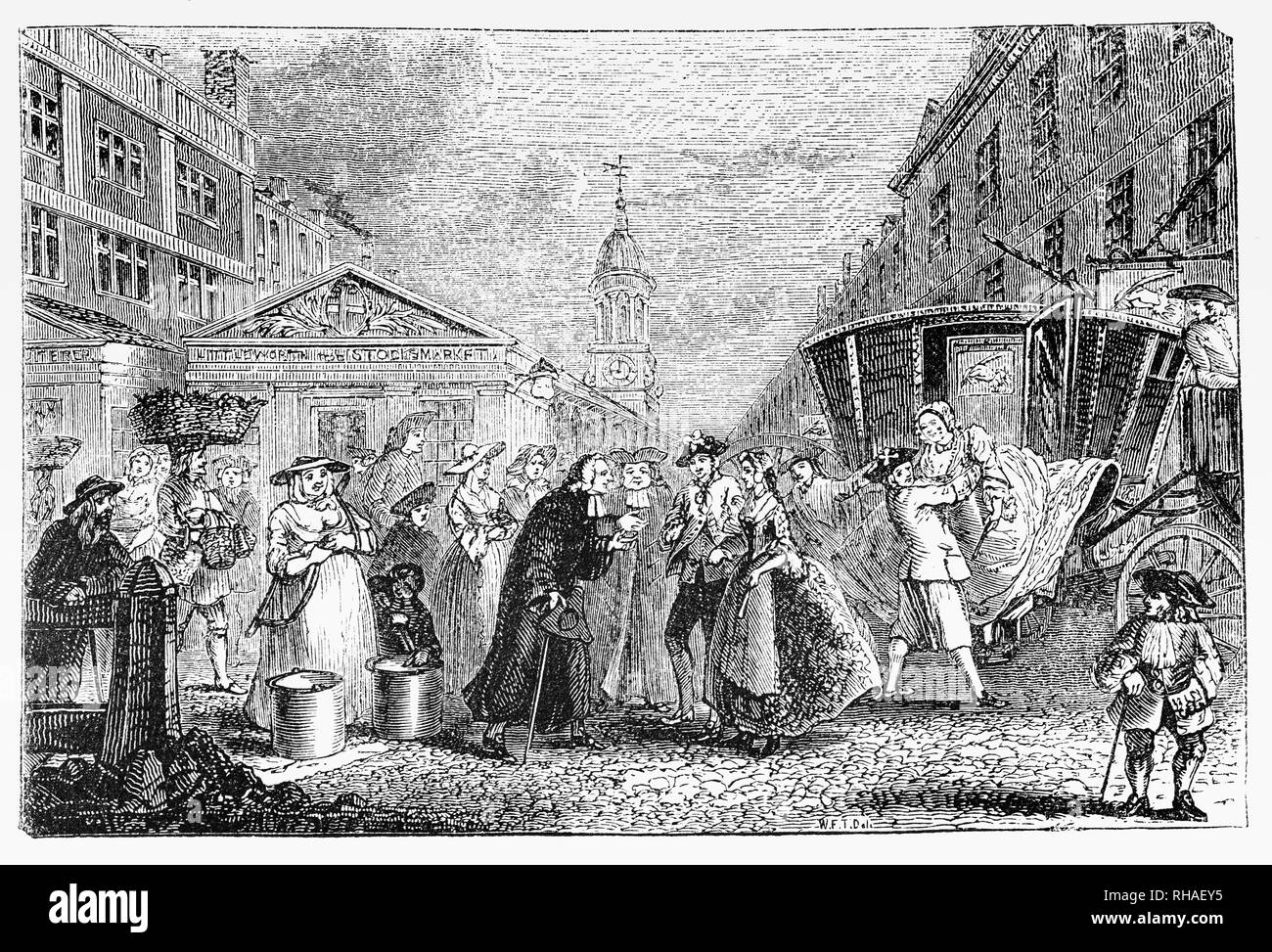 Una flotta il matrimonio era un irregolare o un matrimonio clandestino che ha avuto luogo a Londra la flotta della prigione o i suoi dintorni specialmente nei primi anni del XVIII secolo. " Clandestino matrimoni aveva un elemento di segretezza a loro e ha avuto luogo in allontanamento da una parrocchia senza né bandisce o licenza di matrimonio. Lo scandalo e abusi provocata da questi matrimoni clandestino è diventato così grande che sono diventati oggetto di una legislazione speciale con Lord Hardwicke's Marriage Act del 1754 che bandisce richiesti per essere pubblicato o una licenza ottenuta e il matrimonio resi solenni nella chiesa. Foto Stock