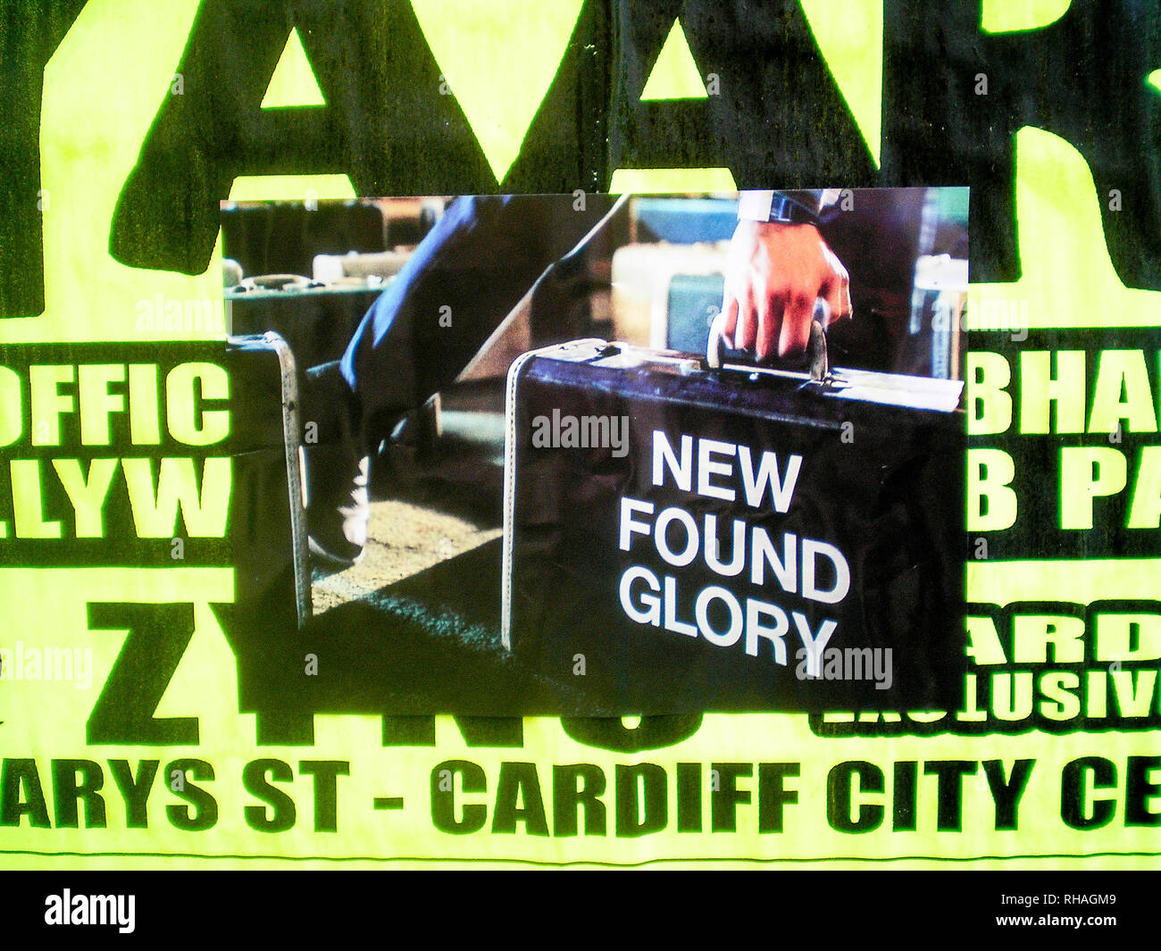 New Found Glory, poster in Street, Cardiff Wales, Regno Unito Foto Stock