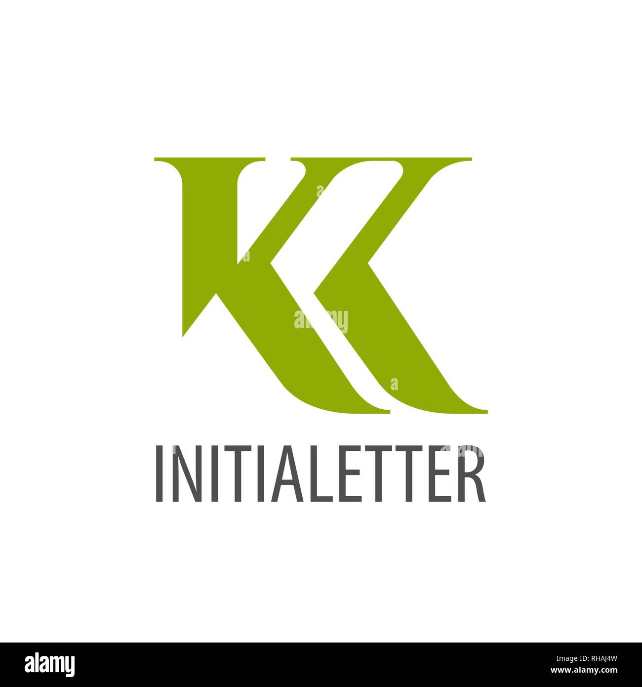 Lettera iniziale KK logo green concept design. Simbolo grafico elemento di modello di vettore Illustrazione Vettoriale