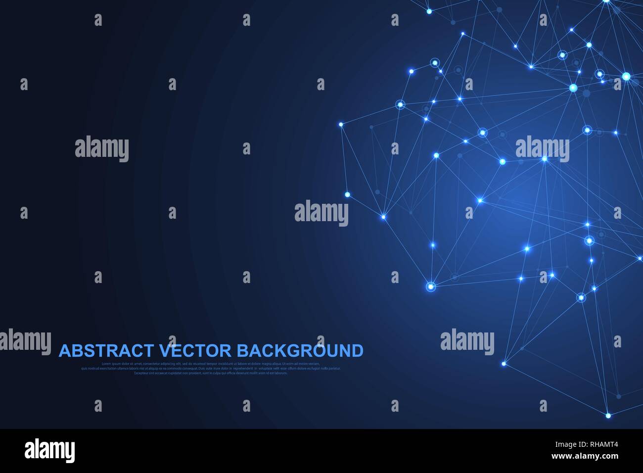 Rete globale di collegamenti con punti e linee. Tecnologia illustrazione vettoriale. Illustrazione Vettoriale