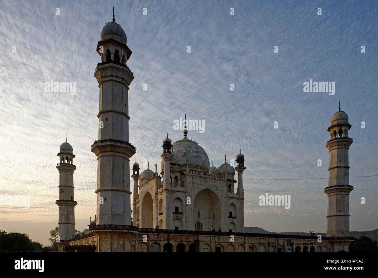 Bibi ka Maqbara architettura di Mughal Aurangabad Maharashtra India Foto Stock