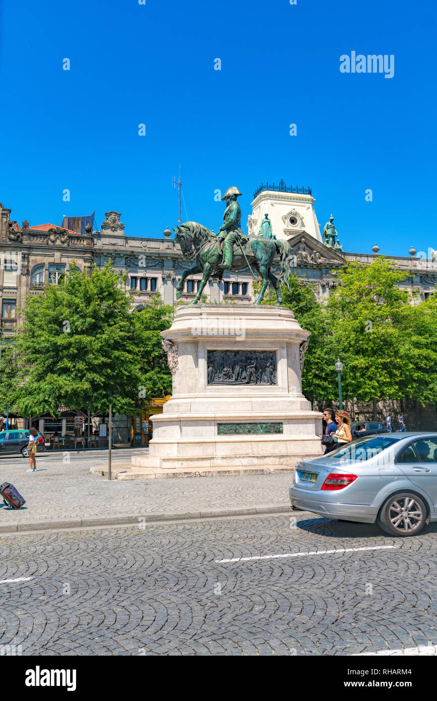 PORTO , portogallo casa in Praça da Liberdade e Av. dos Aliados Foto Stock