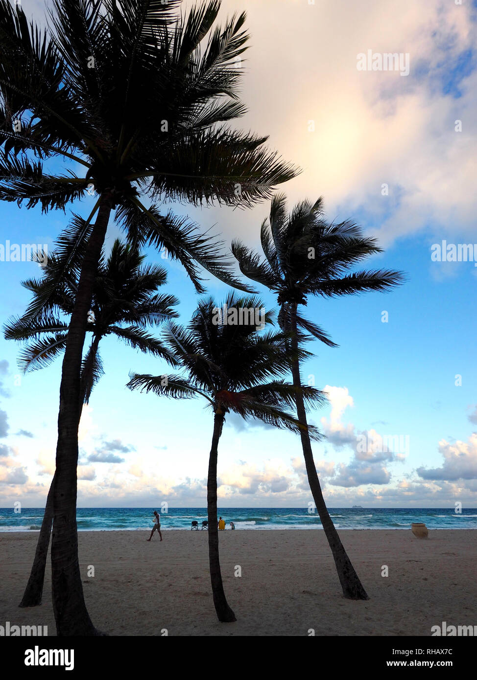 Tramonto a Hollywood Beach, Florida Foto Stock