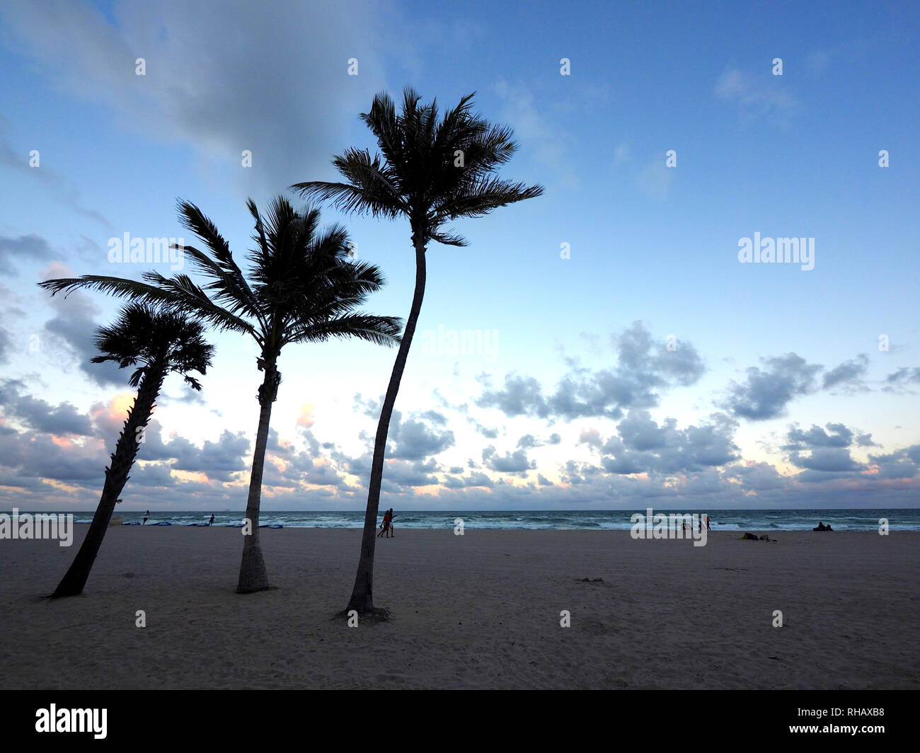 Tramonto a Hollywood Beach, Florida Foto Stock