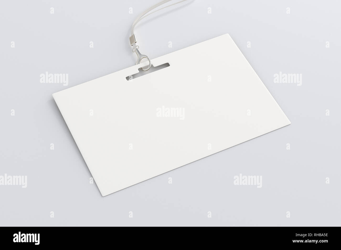 Carta d'identità orizzontale vuota su sfondo bianco Foto Stock