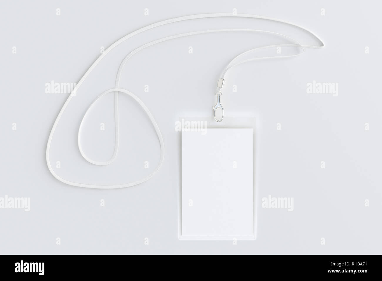 Scheda di sicurezza d'identità vuota su sfondo bianco Foto Stock