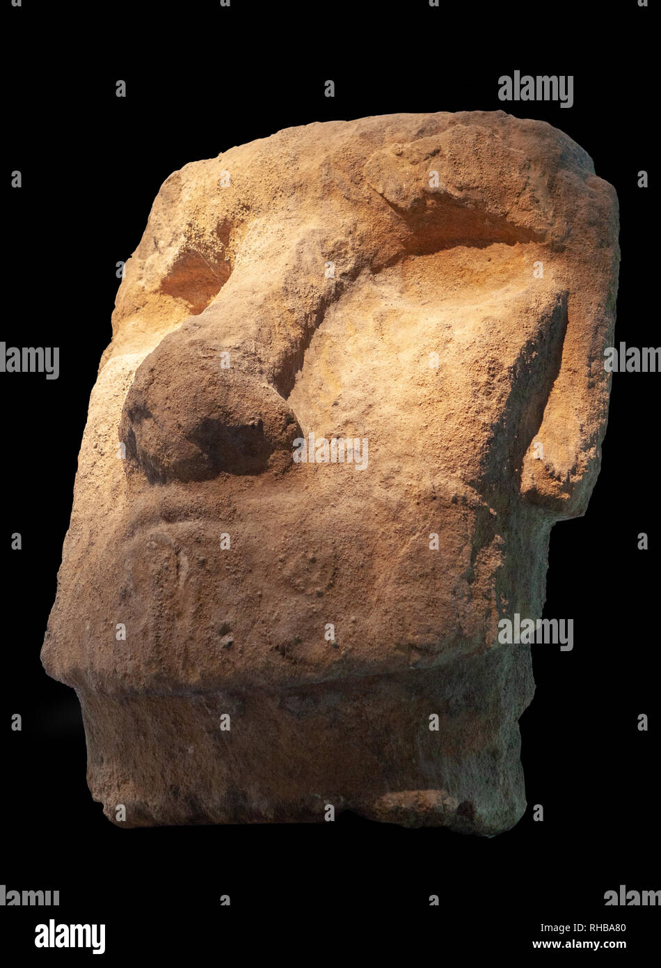 Isola di Pasqua statua testa 'Moai' Foto Stock