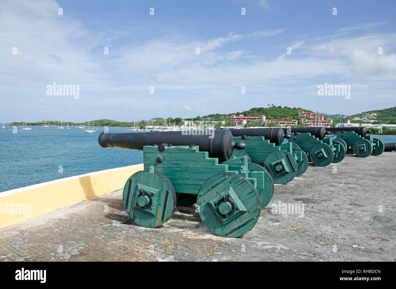 Il cannone a Fort Christiansvaern a Christiansted National Historic Site, Saint Croix, Isole Vergini degli Stati Uniti Foto Stock