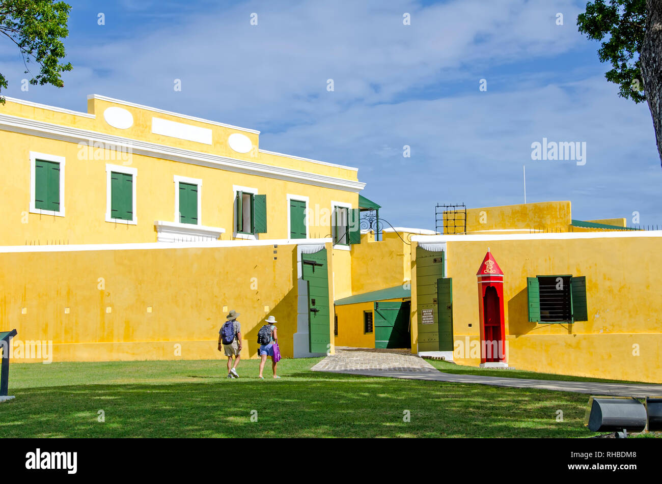 Entrata withred senty casella a Fort Christiansvaern a Christiansted St Croix USVI Foto Stock