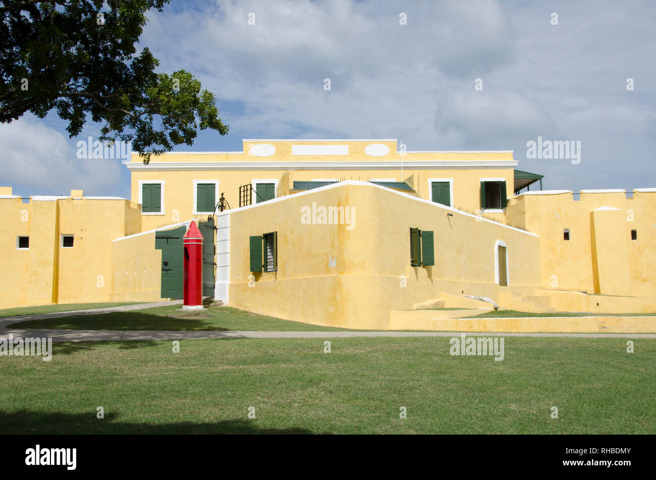 Fort Christiansvaern è una fortificazione danese costruito dal 1738 al 1749 in Christiansted St Croix USVI Foto Stock