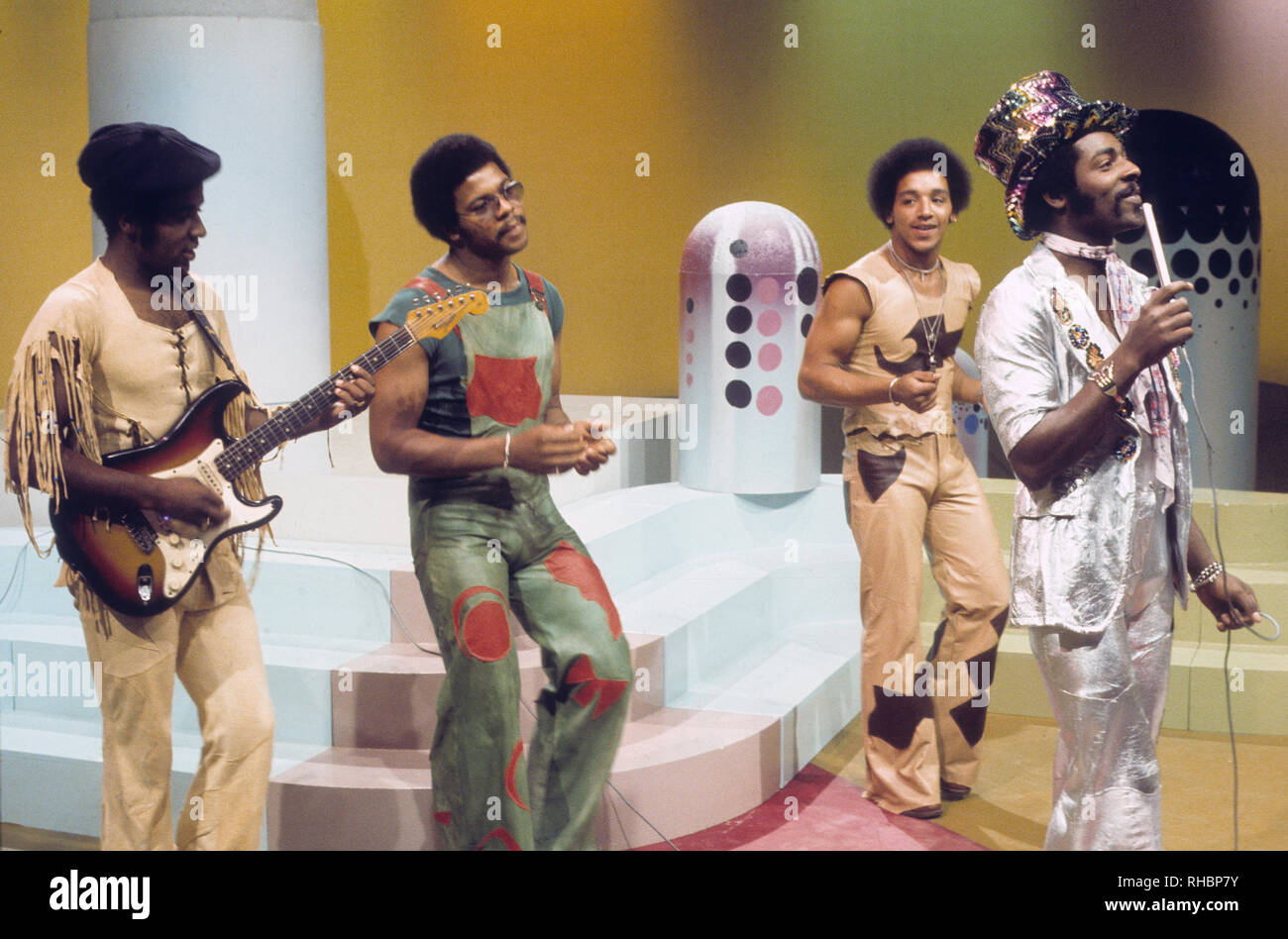 La cosa reale British anima gruppo con Chris Amoo a destra nel 1976 Foto Stock