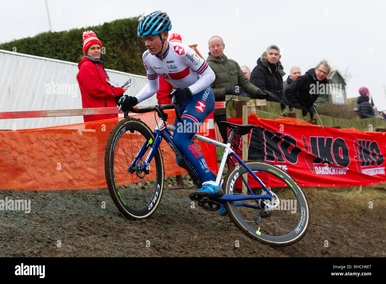 2° febbraio 2019. Bogense, Danimarca Worldchampionships Cyclecross Ben Tulett wint bij de Junioren Credit: arancione foto vof/Alamy Live News Foto Stock