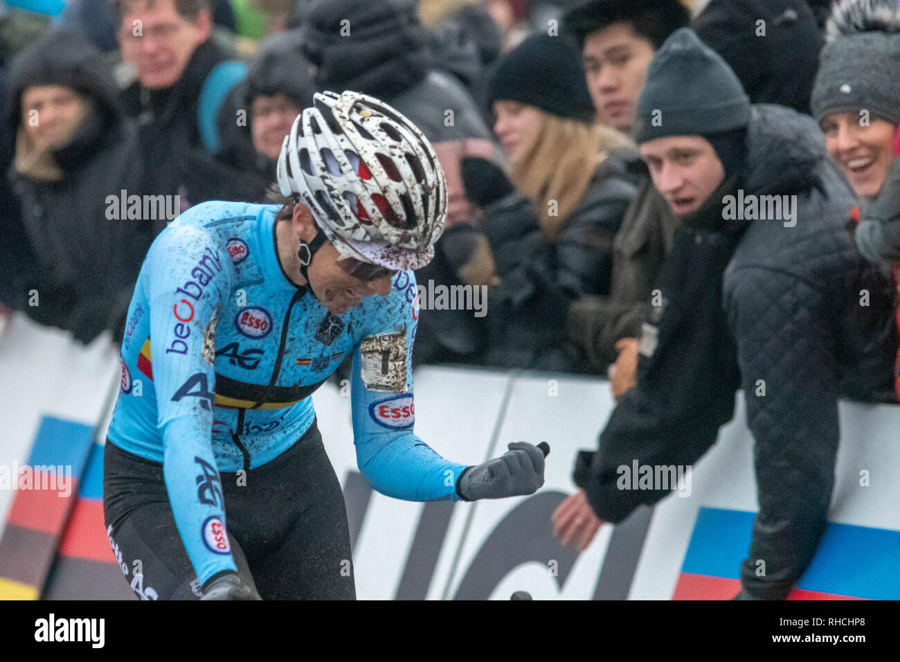 2° febbraio 2019. Bogense, Danimarca Worldchampionships Cyclecross : Sanne Cant difende il suo titolo dopo una gara entusiasmante in Bogense Credit: arancione foto vof/Alamy Live News Foto Stock