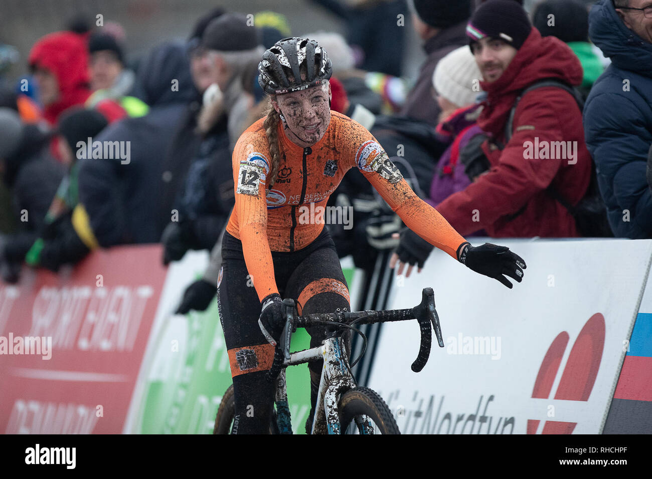 2° febbraio 2019. Bogense, Danimarca Worldchampionships Cyclecross Annemarie peggiori werd vijfde op het WK Credit: arancione foto vof/Alamy Live News Foto Stock