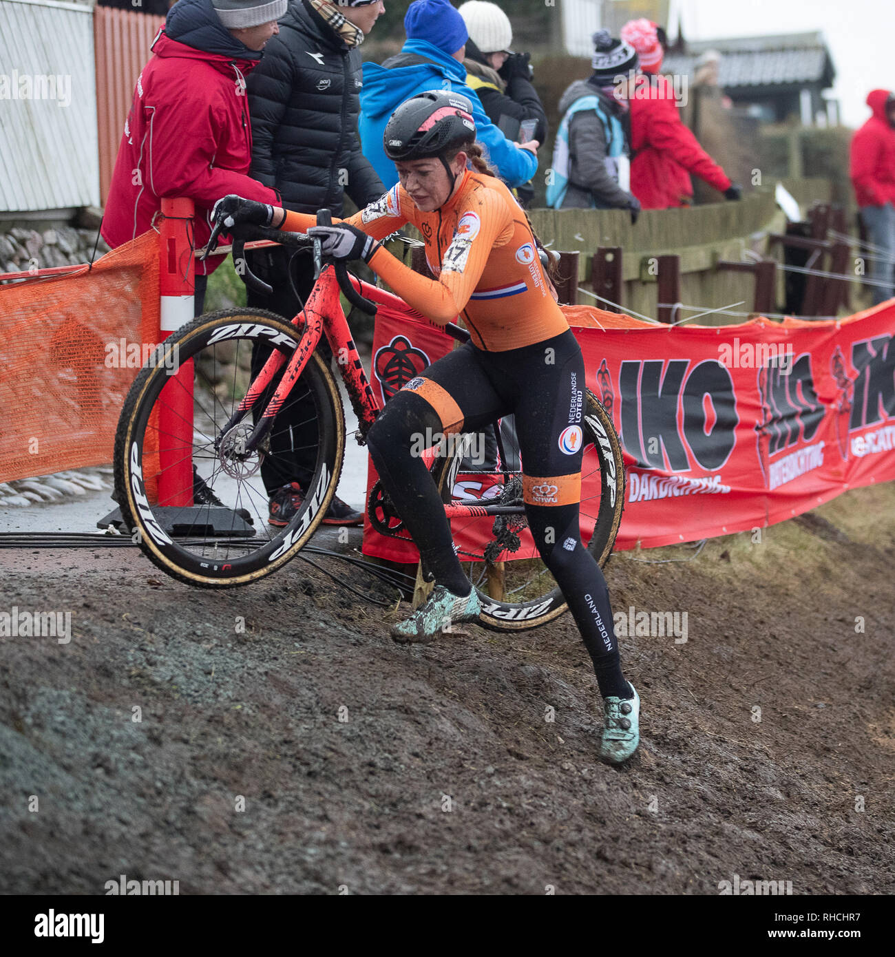 2° febbraio 2019. Bogense, Danimarca Worldchampionships Cyclecross Sophie de Boer Credit: arancione foto vof/Alamy Live News Foto Stock