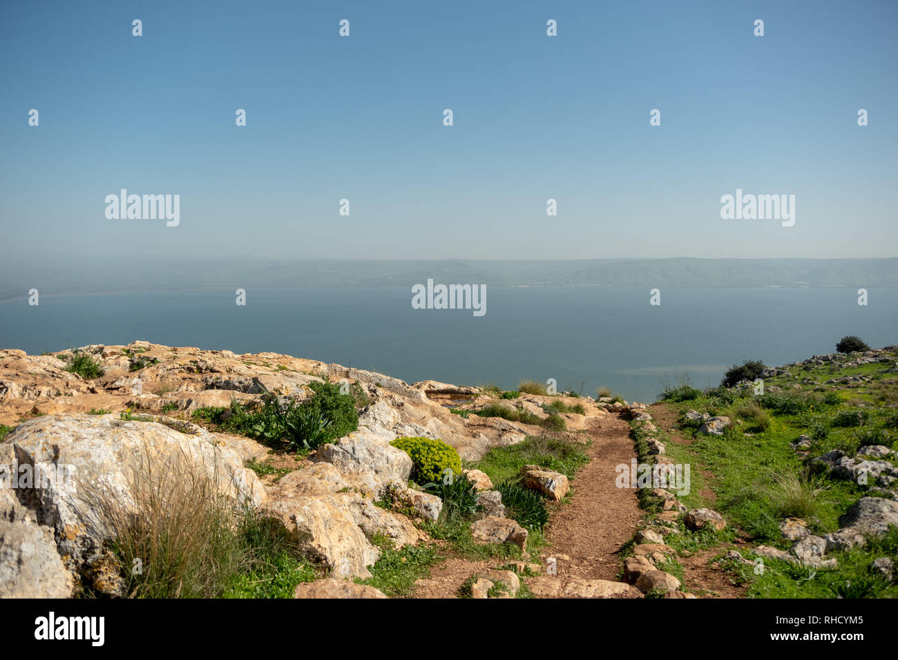 Montare Arbel vicino a Tiberiade in Israele Foto Stock