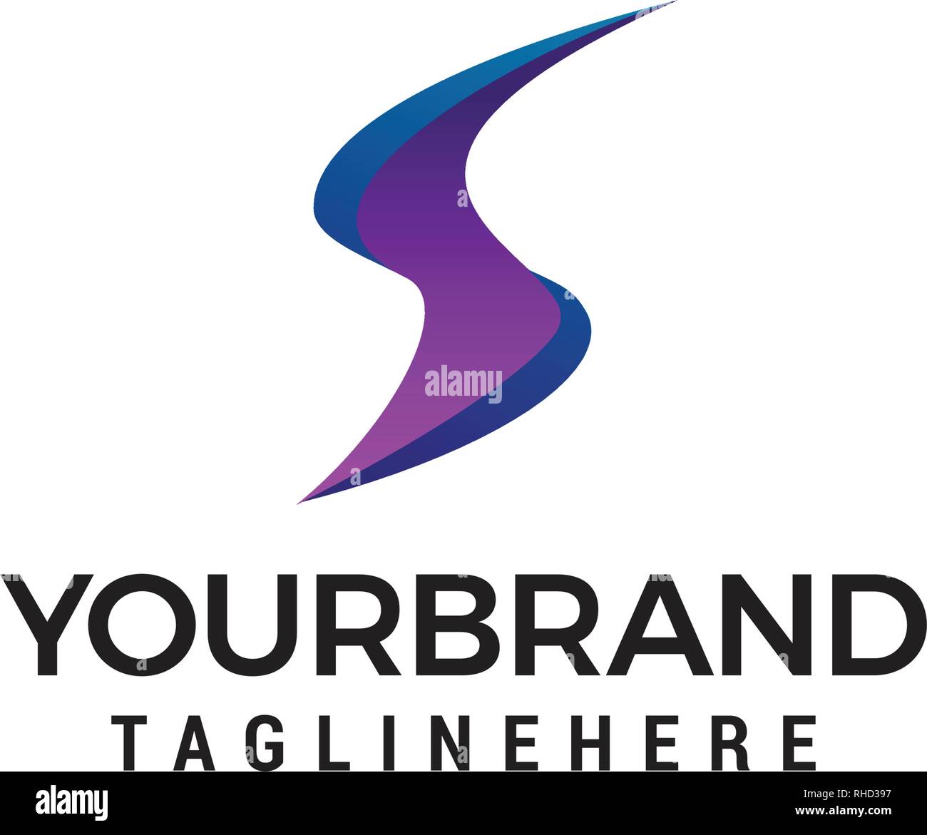 Lettera S Logo moderno con lo stile moderno Logo design template vettoriale Illustrazione Vettoriale