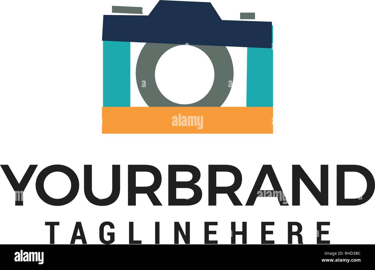 Foto della fotocamera modello logo icona vettore design Illustrazione Vettoriale